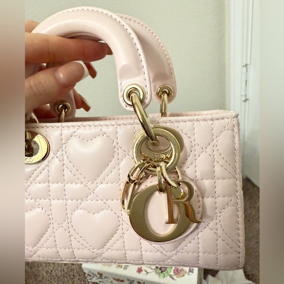 Christian Dior Dioramour Lady D-Joy Micro Bag Pale Pink Heart Motif - Picture 9 of 9